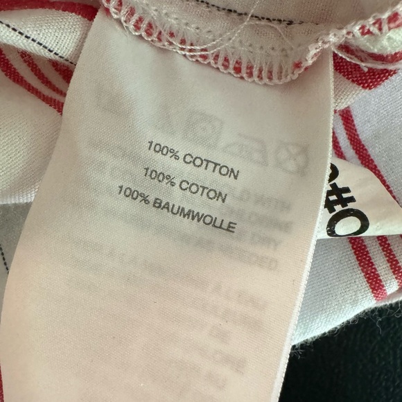 Madewell Button Front Short Cap Flutter Sleeve Top Red White Striped Medium - Picture 8 of 10